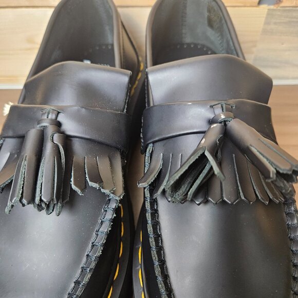 Doc Martens Adrian Quad Black Leather Slip On Platform Tassel Loafers SizeM9/W10 - Picture 3 of 14